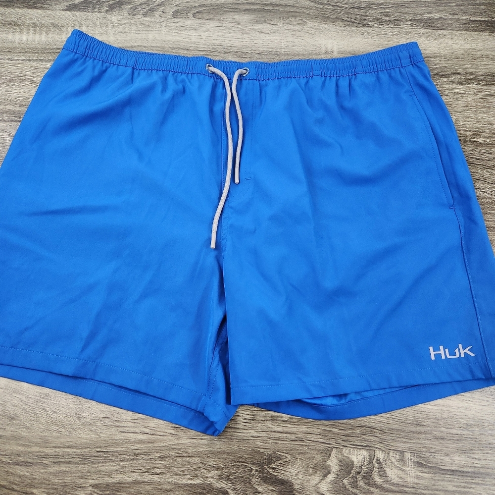 Huk Surf Swim Trunks Men's 2XL Blue Drawstring Lined XXL